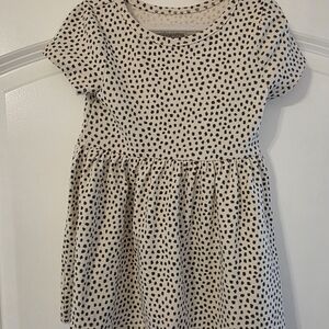 Cat & Jack Cream and Black Dotted Dress